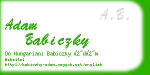 adam babiczky business card